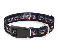 Collier pour chien avec boucle en plastique Grateful Dead Dave's Picks Squelette Americana Bonus Art, 17,8 à 21,6 cm, 1,3 cm de large