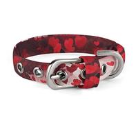 Collier pour chien avec boucle et cœur rouge - Collier réglable de sécurité pour chiens de petite et moyenne taille