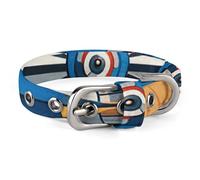 Collier pour chien avec boussole et voilier - Réglable - Doux et confortable - Avec boucle en métal - Pour animaux de compagnie de petite et moyenne taille