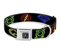 Collier pour Chien avec Logo électrique Justice League Noir Fluo 33 à 45,7 cm Largeur 3,8 cm