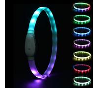 Collier pour Chien avec lumière LED - Collier de sécurité réutilisable avec lumière Changeable de Couleur | LED USB Rechargeable, lumières de sécurité pour Chiens coupables