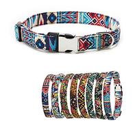 Collier pour chien avec motif floral bohème tribal géométrique - Collier doux style ethnique réglable pour chiens de taille moyenne