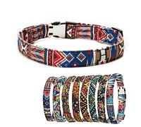 Collier pour chien avec motif floral tribal bohème géométrique - Collier doux style ethnique réglable pour petits chiens