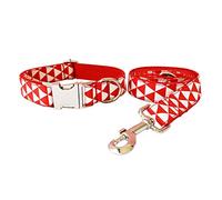 Collier pour chien avec motif triangulaire personnalisé - Collier et laisse - Nœud papillon amovible - Pour chiots - Chihuahua - Carlin (B X)