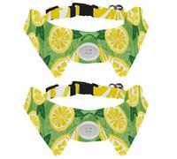 Collier pour chien avec nœud papillon - Collier de smoking formel réglable avec collier de chemise amovible - Collier pour chat de petite taille - Jaune citron vert feuille