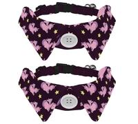 Collier pour chien avec nœud papillon - Collier de smoking formel réglable avec collier de chemise amovible - Collier pour chat de petite taille - Motif licorne rose et étoile
