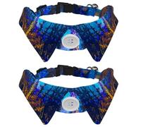 Collier pour chien avec nœud papillon - Collier de smoking formel réglable avec collier de chemise amovible - Collier pour petits animaux de compagnie - Feu de camp de forêt