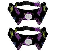 Collier pour chien avec nœud papillon, collier de smoking formel réglable avec collier de chemise amovible, collier pour chat de petite taille, motif papillon coloré fluo