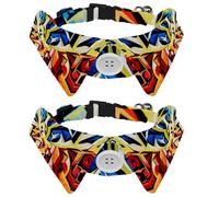 Collier pour chien avec nœud papillon - Collier de smoking formel réglable avec collier de chemise amovible - Collier pour chat et petit animal de compagnie - Art africain