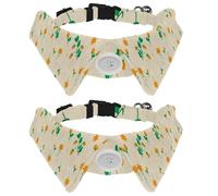 Collier pour chien avec nœud papillon - Collier de smoking formel réglable avec collier de chemise amovible - Collier pour chat de petite taille - Fleur mignonne - Feuille d'oranger