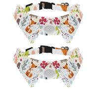 Collier pour chien avec nœud papillon, collier de smoking formel réglable pour chien avec collier de chemise amovible, collier pour petits animaux de la forêt, fleurs, cerf, ours, chouette, renard