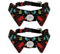 Collier pour chien avec nœud papillon, collier de smoking formel réglable pour chien avec collier de chemise amovible, collier pour petits animaux de compagnie, poulpe, étoile de mer, hippocampe