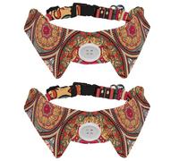 Collier pour chien avec nœud papillon - Collier de smoking formel réglable pour chien avec collier de chemise amovible - Collier pour petits animaux de compagnie - Motif mandalas vintage indien