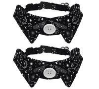 Collier pour chien avec nœud papillon, collier de smoking formel réglable pour chien avec collier de chemise amovible, collier pour petits animaux de compagnie, motif étoiles, comètes, soleil, lune