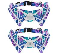 Collier pour chien avec nœud papillon, collier de smoking formel réglable pour chien avec collier de chemise amovible, collier pour petits animaux de compagnie, motif géométrique feuille de palmier