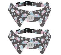 Collier pour chien avec nœud papillon, collier de smoking formel réglable pour chien avec collier de chemise amovible, collier pour petits animaux de compagnie, motif éléphant fleur feuille