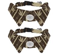 Collier pour chien avec nœud papillon, collier de smoking formel réglable pour chien avec collier de chemise amovible, collier pour petits animaux de compagnie, feuille naturelle en bambou