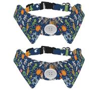 Collier pour chien avec nœud papillon, collier de smoking formel réglable pour chien avec collier de chemise amovible, collier pour petits animaux de compagnie, espace terrestre, univers terrestre