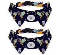 Collier pour chien avec nœud papillon - Collier de smoking formel réglable pour chien avec collier de chemise amovible - Collier pour chat de petite taille - Motif chouette sur branche d'arbre