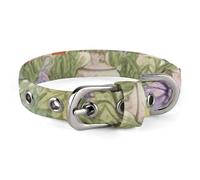 Collier pour chien avec oiseaux et fleurs - Réglable - Doux et confortable - Avec boucle en métal - Pour animaux de compagnie de petite et moyenne taille