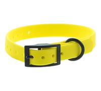 CANIHUNT Collier Chien CTECH Boucle Double - 6 Coloris - 2 largeurs, 3.8mm d'épaisseur, matière en polychlorure de Vinyle, Marque Française (1.9 x 0.4 x 45cm, Jaune)