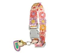 Collier pour Chien brodé | Mignon Doux Broderie Florale Laisse Ajustable avec Une Clochette - Collier pour Chatte | pour Le, la Maison, Le Jardin, Le Camping, Le Printemps et Le Voyage