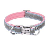 Collier pour chien/chat gravé avec nom plaqué, collier personnalisé avec étiquettes d'identification pour chiot, chiens et chats de petite, moyenne et grande taille