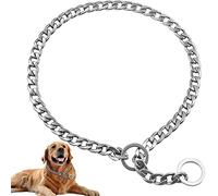 Collier pour Chien Collier Étrangleur Réglable Acier Solide Chaîne en Métal pour Animaux pour Petite Medium Chiens de Grande Taille (Argent, S-2,5mm×50cm)