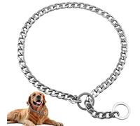 Collier pour Chien Collier Étrangleur Réglable Acier Solide Chaîne en Métal pour Animaux pour Petite Medium Chiens de Grande Taille (Argent, XL-4,0mm×65cm)