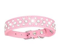 Collier pour chien - Collier pour chiot | Collier pour chiot Blinng | Trois rangées de strass en cuir PU | Belle apparence réglable Collier ras du cou pour petits chiots chatons
