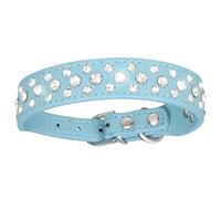 Collier pour chien - Collier pour chiot | Collier pour chiot | Trois rangées de strass en cuir PU | Belle apparence réglable Collier ras du cou pour petits chiots chatons