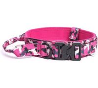 Collier pour Chien Collier Tactique en Nylon for Chien avec Poignée Et Boucle Métal Multicolore Plusieurs Tailles(Pink,M)