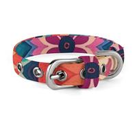 Collier pour chien coloré à motif symétrique réglable, doux et confortable avec boucle en métal pour animal domestique de petite et moyenne taille