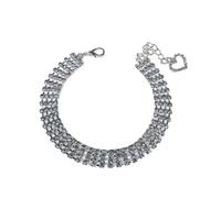Collier pour Chien Cœur Ornemental à Quatre Rangées de Cuivre Blanc | Bijou Mode pour Animaux, Usage Photo et Fête du W nd, Pendentif Suspendu pour Chien et PET