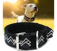 Collier pour chien de grande taille - NeckShield Kontroll - 5 cm de large - Avec rembourrage extra épais et poignée - Sécurité certifiée SGS - Protection professionnelle - 50-58 cm - Noir carbone