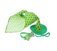 Collier pour chien de jour de la Saint-Patrick avec écharpe triangulaire et nœud papillon Accessoire pour animaux de compagnie transparent pour fête et tenue quotidienne comprend l'écharpe et le