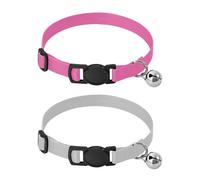 Collier pour chien de petite race avec boucle de libération - 2 pièces - Pastel chaud - Couleur unie - Gris uni - Couleur unie