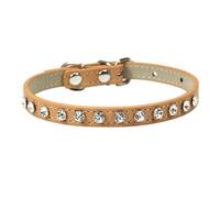 Collier pour Chien Diamant Collier en Cuir PU avec Strass Scintillants, for Chien et Chat, Accessoires for Animaux de Compagnie, Diamant Cristal(Color2,S)