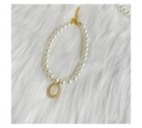 Collier pour Chien Diamant Collier rétro à Double Couche for Animaux de Compagnie avec détails en Cristal et Perles Diamants(Color 2,S(20-25CM))