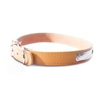 Collier pour chien en cuir bavette Martin Sellier Rive Beige 10/30 cm