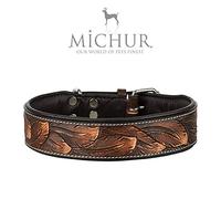 Collier pour Chien en Cuir MICHUR Luna Collier en Cuir pour Chien Collier pour Chien en Cuir Marron Noir Motif Disponible en différentes Tailles