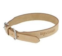 Collier pour chien en cuir naturel Diego & Louna Beige 40 cm