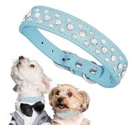 Collier pour chien en cuir PU avec strass cloutés