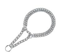Collier pour chien en métal avec chaîne télescopique à double rangée - Triple anneau de dressage pour chiens (35-65 cm) (S 2 mm x 35 cm)