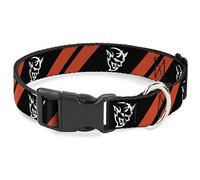 Collier pour chien en plastique avec clip Dodge Stripes Demon Icon Noir/rouge/blanc 38,1 à 66 cm Largeur 2,5 cm