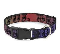 Collier pour chien en plastique avec clip Grateful Dead Text Skull Roses Rainbow Fade 40,6 à 58,1 cm de large