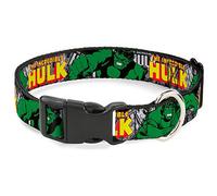 Collier pour Chien en Plastique avec Clip The Incredible Hulk Action Poses Stacked Comics 22,9 à 38,1 cm de Large
