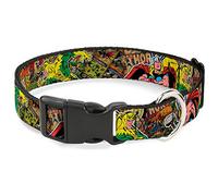 Collier pour chien en plastique avec clip Thor Loki Poses rétro Comic Books empilés 45,7 à 81,3 cm de large