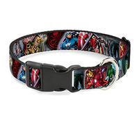 Collier pour Chien en Plastique Marvel Avengers - Poses de Super-héros - 28 à 43 cm - 2,5 cm de Large