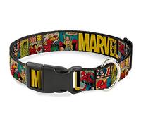 Collier pour Chien en Plastique Marvel Retro Comic Panels Noir/Jaune 22,9 à 38,1 cm x 1,3 cm de Large
